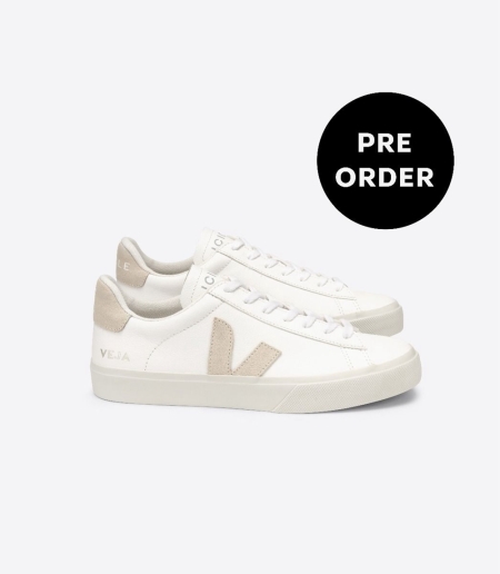 Women Veja Campo Chromefree Icicle Trainers White/Beige ireland IE-5482ZF